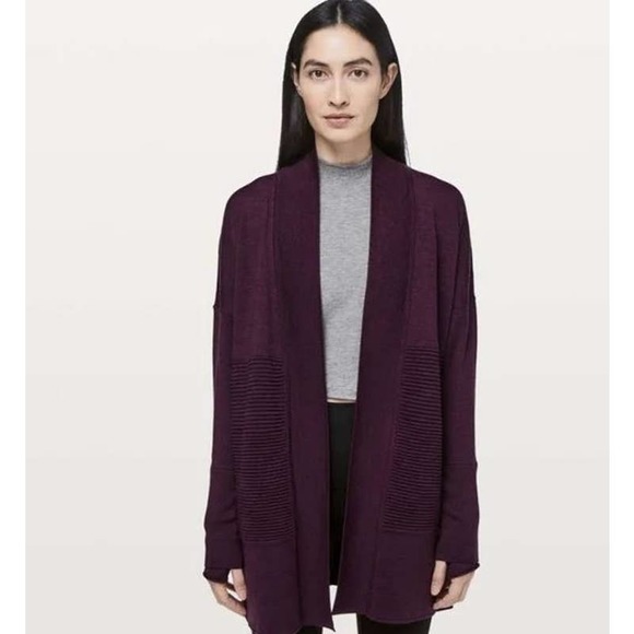lululemon athletica Sweaters - Lululemon Sweater Sit in Lotus Wrap Purple - 10